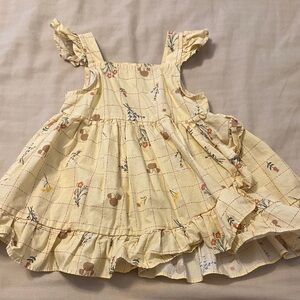 Charming Yellow Minnie Floral Kids Dress